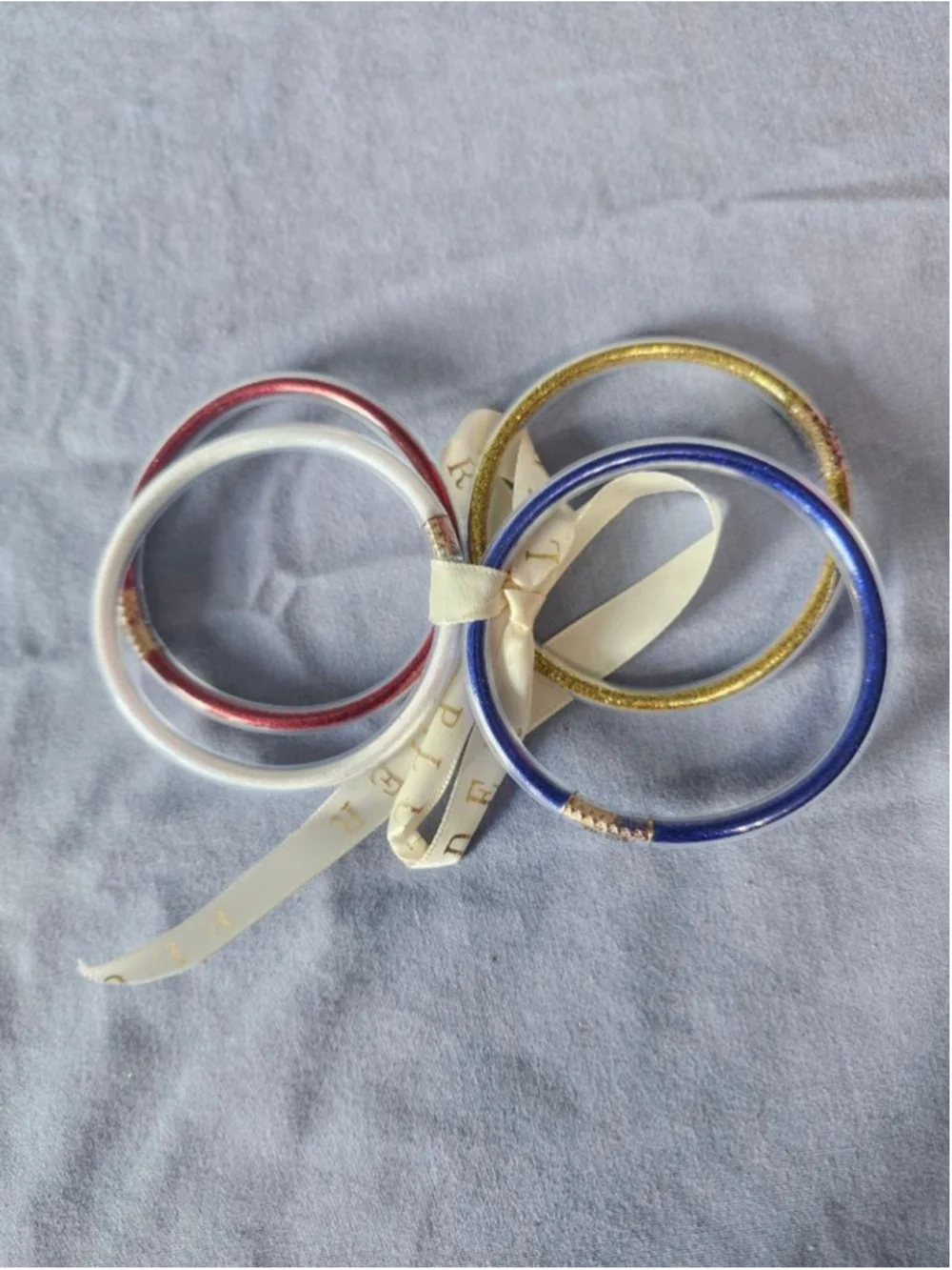 Plunder Gold Red Blue White Glitter Bangle Bracelets One Size